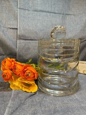 Clear Glass Decorative Canister with Lid